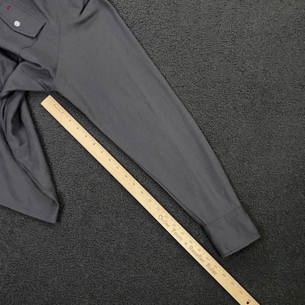 Criquet Polo Shirt Mens XL Gray Pima Cotton Knit Long Sleeve golf Casual - Picture 8 of 9